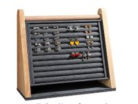 Retro Solid Color Solid Wood Flannel Jewelry Rack sku image 3