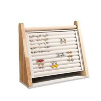 Retro Solid Color Solid Wood Flannel Jewelry Rack main image 2