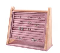 Retro Solid Color Solid Wood Flannel Jewelry Rack sku image 5