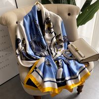 Women's Sweet Printing Satin Silk Scarf main image 5