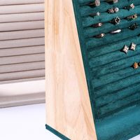 Retro Solid Color Solid Wood Flannel Jewelry Rack main image 3