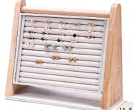Retro Solid Color Solid Wood Flannel Jewelry Rack sku image 2