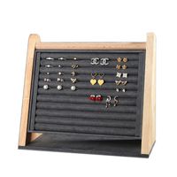 Retro Solid Color Solid Wood Flannel Jewelry Rack main image 5