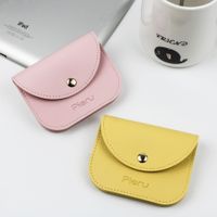 Mujeres Color Sólido Cuero Sintético Gire La Tapa Carteras Para Niños main image 4