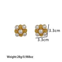 1 Pair Simple Style Geometric Plating Imitation Pearl Alloy Artificial Pearls Ear Studs main image 2