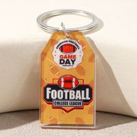 Hawaiian Ball Football Arylic Printing Plating Silver Plated Super Bowl Bag Pendant Keychain sku image 7