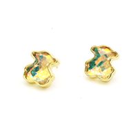 European And American Entry Lux Cute Colorful Zircon Bear Ear Studs Temperament Korean Crystal Earrings Ins Fashion And Personalized Earrings sku image 6