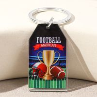 Hawaiian Ball Football Arylic Printing Plating Silver Plated Super Bowl Bag Pendant Keychain sku image 1