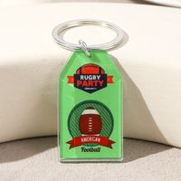 Hawaiian Ball Football Arylic Printing Plating Silver Plated Super Bowl Bag Pendant Keychain sku image 5