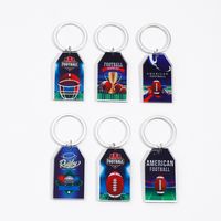 Hawaiian Ball Football Arylic Printing Plating Silver Plated Super Bowl Bag Pendant Keychain sku image 27