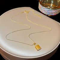 Simple Style Lock Titanium Steel Plating 18k Gold Plated Pendant Necklace sku image 1