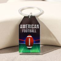 Hawaiian Ball Football Arylic Printing Plating Silver Plated Super Bowl Bag Pendant Keychain sku image 16