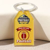 Hawaiian Ball Football Arylic Printing Plating Silver Plated Super Bowl Bag Pendant Keychain sku image 13