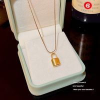 Simple Style Lock Titanium Steel Plating 18k Gold Plated Pendant Necklace main image 3