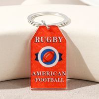 Hawaiian Ball Football Arylic Printing Plating Silver Plated Super Bowl Bag Pendant Keychain sku image 20