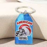 Hawaiian Ball Football Arylic Printing Plating Silver Plated Super Bowl Bag Pendant Keychain sku image 2