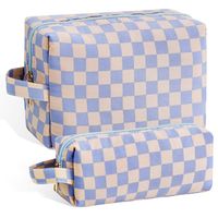 Basic Square Lingge Cotton Checkered Square Makeup Bags sku image 4