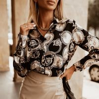 Women's Blouse Long Sleeve Blouses Elegant British Style Abstract Leopard main image 2