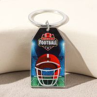 Hawaiian Ball Football Arylic Printing Plating Silver Plated Super Bowl Bag Pendant Keychain sku image 3