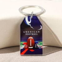 Hawaiian Ball Football Arylic Printing Plating Silver Plated Super Bowl Bag Pendant Keychain sku image 17