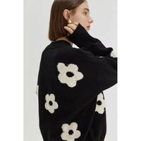 Women's Cardigan Long Sleeve Sweaters & Cardigans Button Casual Flower main image 5