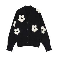 Women's Cardigan Long Sleeve Sweaters & Cardigans Button Casual Flower main image 2