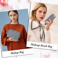 Basic Square Lingge Cotton Checkered Square Makeup Bags main image 3