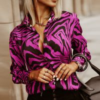 Frau Bluse Lange Ärmel Blusen Elegant Britischer Stil Abstrakt Leopard main image 6