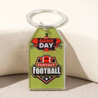 Hawaiian Ball Football Arylic Printing Plating Silver Plated Super Bowl Bag Pendant Keychain main image 10
