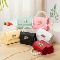 Women's Mini PVC Solid Color Basic Lock Clasp Handbag main image 6