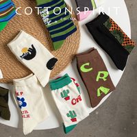 Women's Japanese Style Cartoon Cotton Crew Socks A Pair main image 5
