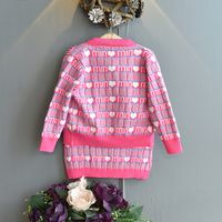Cute Letter Heart Shape Woolen Girls Clothing Sets main image 5