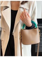 Women's Small All Seasons Pu Leather Solid Color Basic Bucket Lock Clasp Handbag main image 3