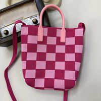 Women's Polyester Plaid Basic Streetwear Bucket Open Shoulder Bag Handbag Crossbody Bag main image 3