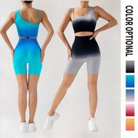 Femmes Décontractée Dégradé De Couleur Nylon Col En U Survêtement main image 1