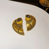 Wholesale Jewelry Classic Style Flower Alloy Gold Plated Plating Ear Studs sku image 27