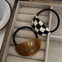 Vintage Style Checkered Arylic Hair Tie main image 4