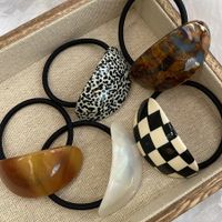 Vintage Style Checkered Arylic Hair Tie main image 1