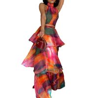 Women's Swing Dress Vintage Style Bohemian Halter Neck Sleeveless Multicolor Maxi Long Dress Holiday main image 3