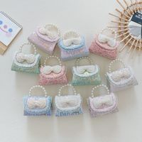 Girl'S Small Polyester Bow Knot Cute Square Magnetic Buckle Handbag main image 1