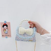 Girl'S Small Polyester Bow Knot Cute Square Magnetic Buckle Handbag main image 5