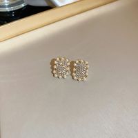 1 Pair Fashion Bow Knot Metal Inlay Zircon Women's Ear Studs sku image 2