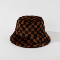 Unisex Basic Classic Style Checkered Printing Wide Eaves Wool Cap sku image 3