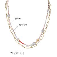 Original Design Bohemian Smiley Face Stainless Steel Plating 18k Gold Plated Double Layer Necklaces main image 5