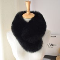 Women's Simple Style Color Block Fox Fur Scarf sku image 2