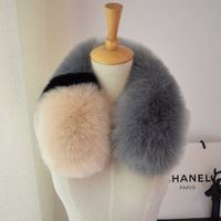 Women's Simple Style Color Block Fox Fur Scarf main image 4