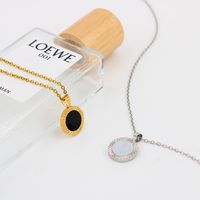 Modern Style Round Stainless Steel Pendant Necklace main image 2