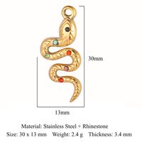 Retro Animal Butterfly Titanium Steel Plating Inlay Zircon Charms sku image 18