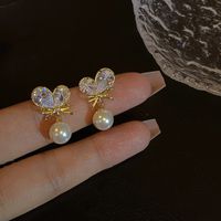 Wholesale Jewelry Classic Style Flower Alloy Gold Plated Plating Ear Studs sku image 38