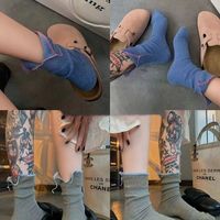 Women's Casual Solid Color Cotton Crew Socks A Pair main image 1